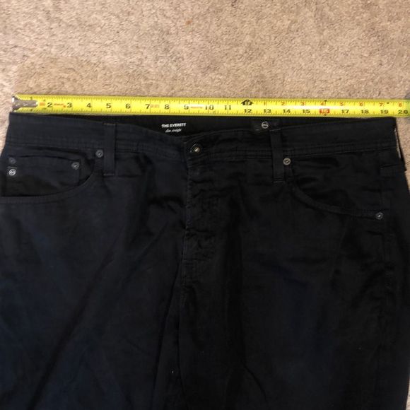 AG Everett SUD SUEDED SLIM STRAIGHT LEG Shadow Black Pants, Sz 38 x 36, MP $198 - Picture 11 of 13